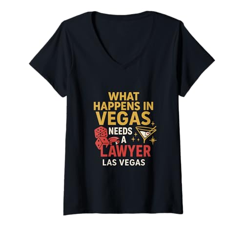 Damen Machen Sie Vegas Wieder billig Retro Las Vegas Buffets Casino Party T-Shirt mit V-Ausschnitt von Vegas Nights Squad Co.