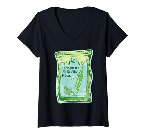 Damen Tiefgekühlte Erbsen T-Shirt mit V-Ausschnitt Damen Tiefgekühlte Erbsen T-Shirt mit V-Ausschnitt von Vegetable garden design by Early Kirky