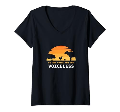 Damen Be the voice for the voiceless - Geschenk für Veganer T-Shirt mit V-Ausschnitt von Vegetal Focus | vegan for the animals