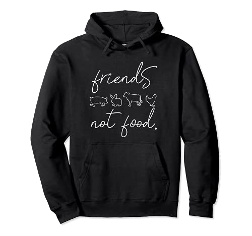 Friends Not Food Damen Vegan Wohlbefinden der Tiere Pullover Hoodie von Vegetariana vegana consumo di carne benessere