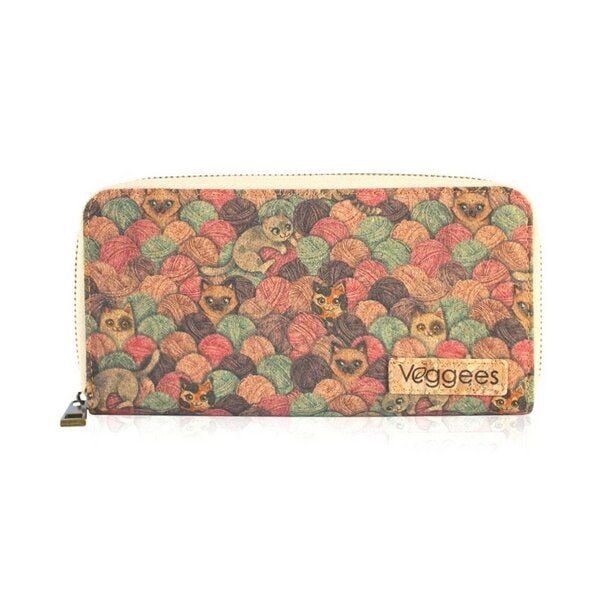 Veggees Mimi - vegane Kork Geldbörse für Damen mit RFID Schutz im vintage Look von Veggees