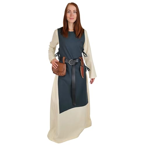 Vehi Mercatus Klassisches Wikinger ? berkleid Lykke- Baumwolle- Blau, Rot, Gr??n, Schwarz oder Braun- Mittelalter, LARP, Reenactment (Blau, XXXL) von Vehi Mercatus