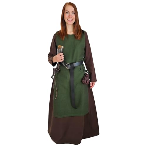 Vehi Mercatus Klassisches Wikinger ? berkleid Lykke- Baumwolle- Blau, Rot, Gr??n, Schwarz oder Braun- Mittelalter, LARP, Reenactment (Gr??n, S) von Vehi Mercatus