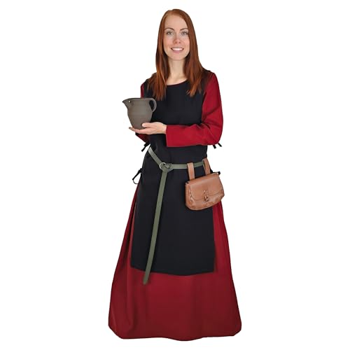 Vehi Mercatus Klassisches Wikinger ? berkleid Lykke- Baumwolle- Blau, Rot, Gr??n, Schwarz oder Braun- Mittelalter, LARP, Reenactment (Schwarz, S) von Vehi Mercatus
