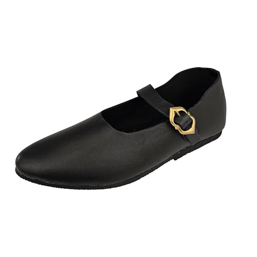 Vehi Mercatus Mittelalter Schuhe Damen Schwarz Riemchenschuhe 38 von Vehi Mercatus