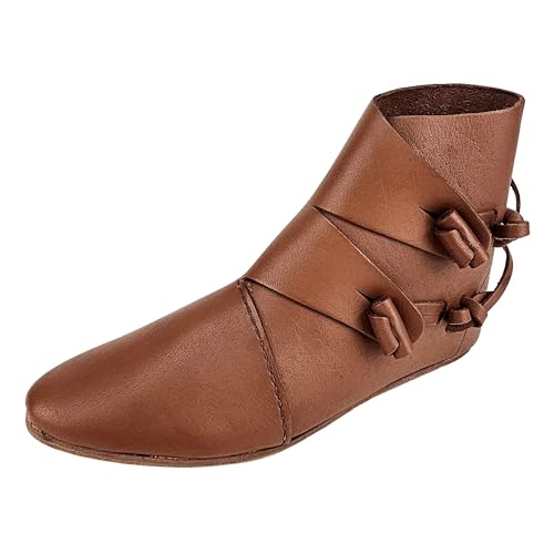 Vehi Mercatus Wikinger Schuhe Dunkelbraun mit Ledersohle Jorvik 37 (Braun, EU Schuhgrößensystem, Erwachsene, Numerisch, M, 50) von Vehi Mercatus