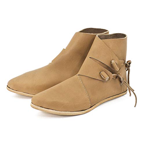 Vehi Mercatus Wikinger Schuhe oder Mittelalter Schuhe für Damen und Herren Naturbraun Gr. 45 von Vehi Mercatus