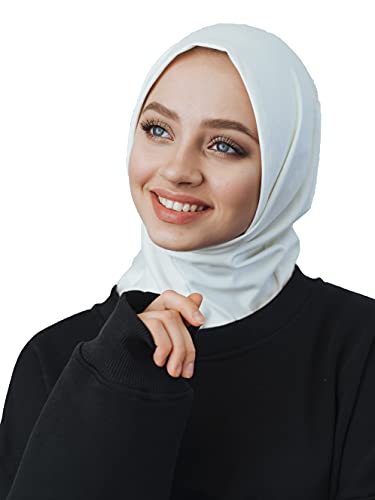 Baumwoll-Kopftuch, sofortiger Hijab, ein Stück, bereit zum Tragen muslimische Accessoires für Frauen. - Weiß - Einheitsgröße von VeilWear