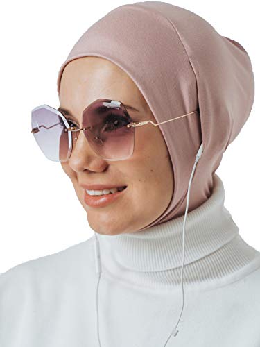 VeilWear Instant Hijab für Kopfhörer und Brillen, Sport Kopftuch, gebrauchsfertig, muslimisches Zubehör für Frauen, puder, Einheitsgröße von VeilWear