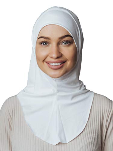 VeilWear Kopfhörerbrille Hijab, Baumwoll-Kopftuch, gebrauchsfertig, muslimisches Zubehör für Frauen, Weiss/opulenter Garten, Einheitsgröße von VeilWear