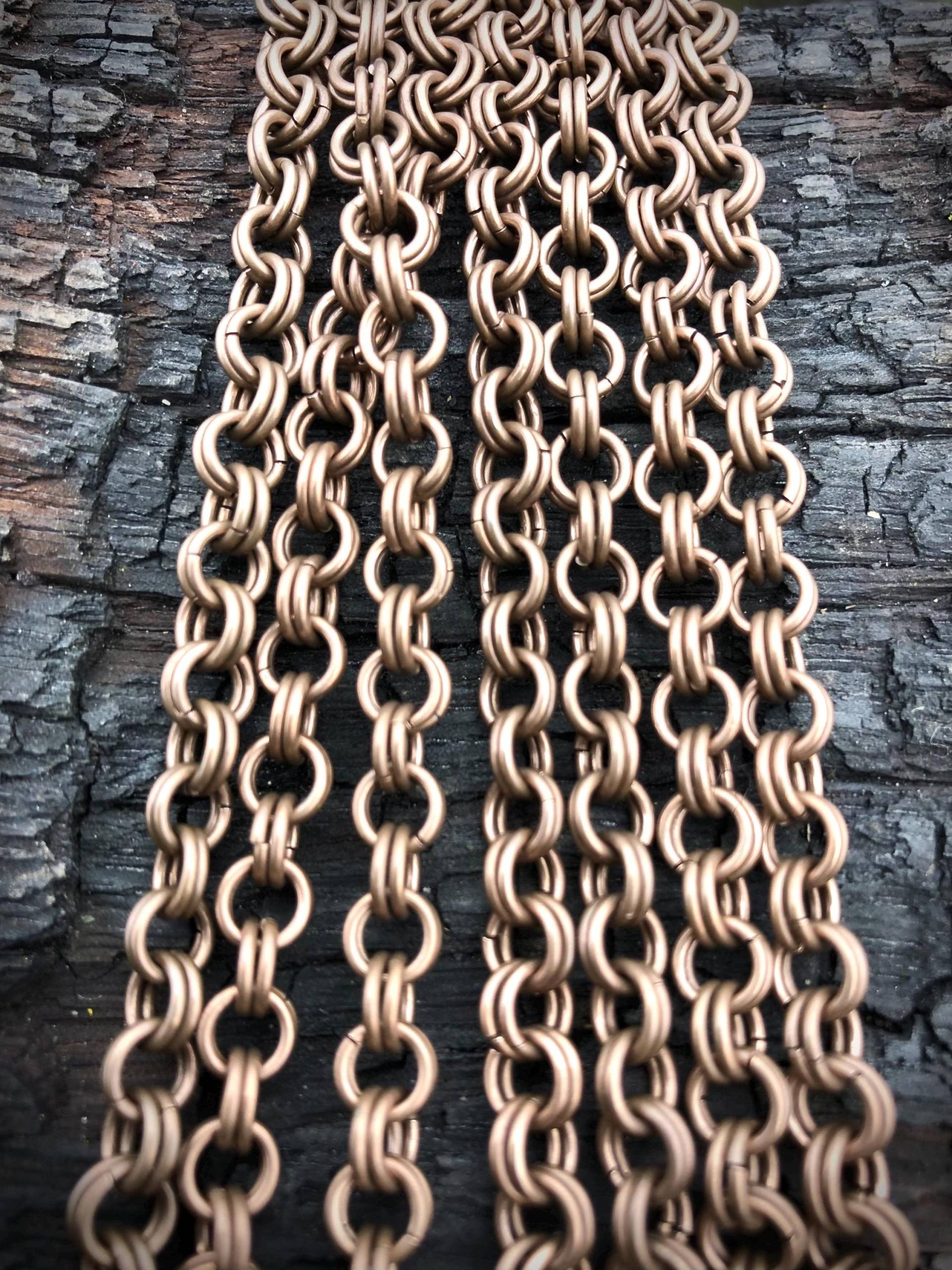 Handgefertigte Bronze Doppelring Kette Wikinger Zierde Handgefertigte Bronze Doppelring Kette Wikinger Zierde von VeinaCrafts