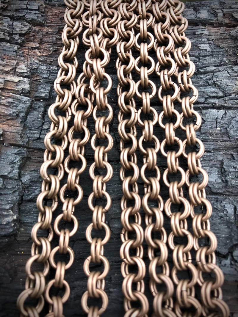 Handgefertigte Bronze Doppelring Kette Wikinger Zierde Handgefertigte Bronze Doppelring Kette Wikinger Zierde von VeinaCrafts