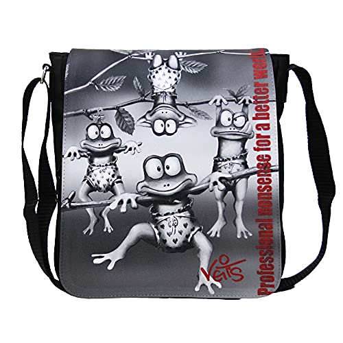 Veit's Gute Laune Tasche Handtasche/Schultertasche Emma Noir mit Frosch-Motiv Veit`S Kleine Frösche HTNB0158H von Veit's