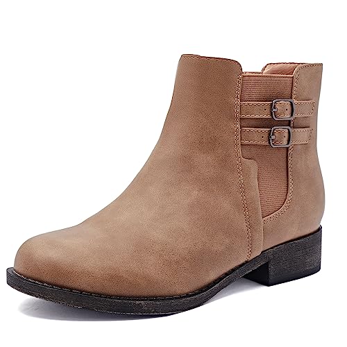 Veittes Damen Stiefeletten, seitlicher Reißverschluss Frauen Stiefeletten.(2304012,BR/PU,41) von Veittes