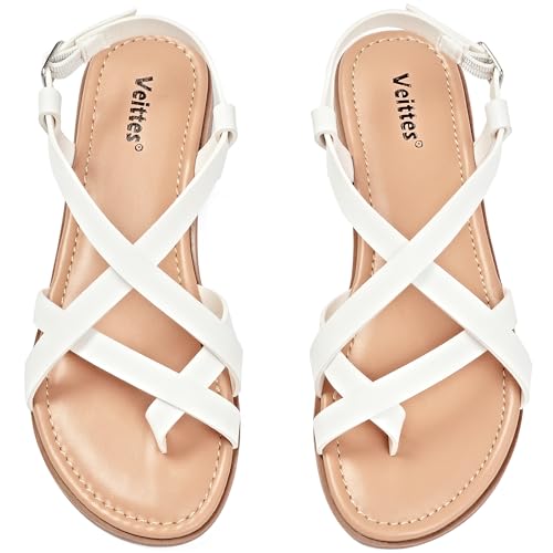 Veittes Frauen Slide Sandalen - Modische Slip-On-Schnürschuhe für Frühling und Sommer.(2307028,WT/MF,36.5) von Veittes