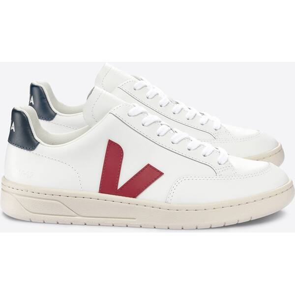 VEJA Herren Freizeitschuhe V-12 LEATHER EXTRA-WHITE_MARSALA_NAUTICO von Veja