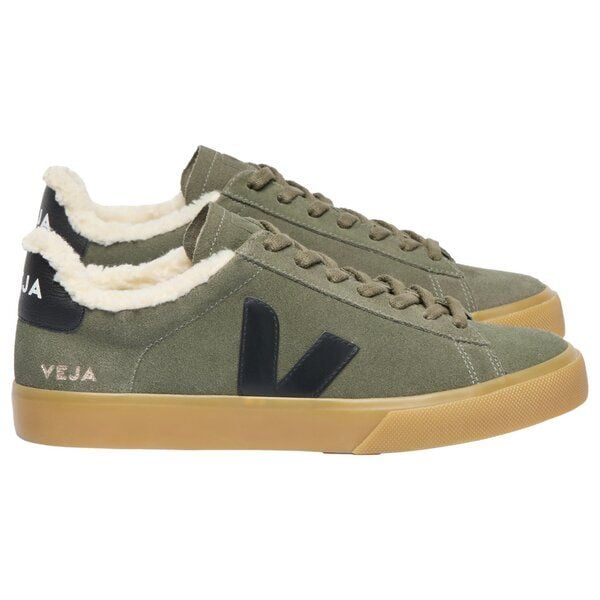 Veja Damen-Sneaker Campo Winter Suede Mud Black Natural von Veja