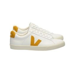 Veja Esplar Leder Sneakers In Extra Weiß Und Safran von Veja