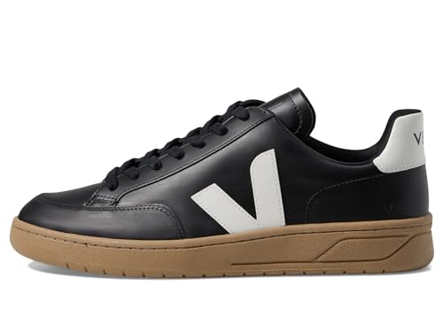 Veja Herren V-10 Leder-Sneaker, Schwarz/Weiß/Dune, 45 EU von Veja