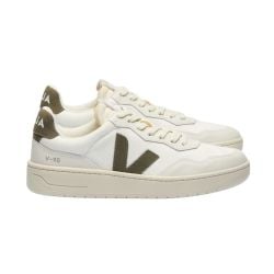 Veja V-90 B-mesh Sneaker In Extra Weiß Und Kaki von Veja