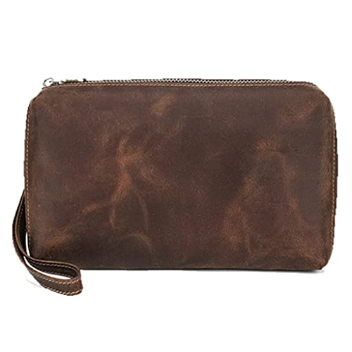 VejiA Geldbörse, Anti-Diebstahl-Bürste, Vintage-Herren-Clutch mit Handschlaufe, Handy-Organizer von VejiA