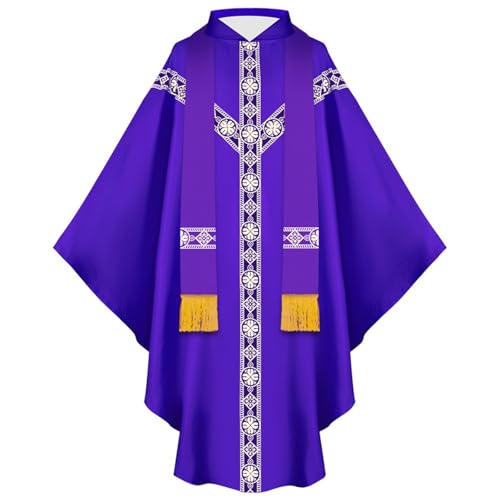Vekewsap Herren Liturgische Robe Gewand Für Katholische Erwachsener Priester Messgewand Mittelalterliche Cape Cosplay Anzug Katholische Priester Chasuble Celebrant Kostüm Muslimische Kleidung Vekewsap Herren Liturgische Robe Gewand Für Katholische Erwachsener Priester Messgewand Mittelalterliche Cape Cosplay Anzug Katholische Priester Chasuble Celebrant Kostüm Muslimische Kleidung von Vekewsap