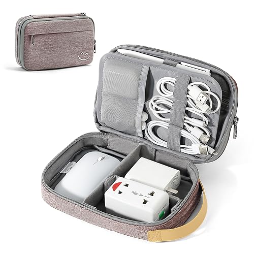 Veki Kabeltasche Organizer Tasche, Wasserdicht Elektronische Tasche, Reise Kabel Organizer Tasche für Ladekabel, Festplatten, Powerbank, Elektronische Zubehör, Kabel, USB, SD Karten (Rosa) von Veki