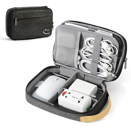 Veki Kabeltasche Organizer Tasche, Wasserdicht Elektronische Tasche, Reise Kabel Organizer Tasche für Ladekabel, Festplatten, Powerbank, Elektronische Zubehör, Kabel, USB, SD Karten (Schwarz) von Veki