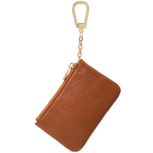 Veki Münzgeldbörse Kleingeld Mini Geldbörse Geldbörse mit Schlüsselanhänger Ring Reißverschluss für Männer Frauen Modische Tasche Schlüsselanhänger Anhänger Leder Klassische Clutch Geldbörse, von Veki