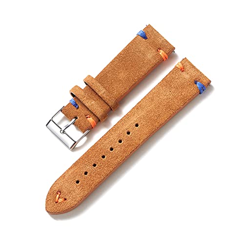 Nylon-Uhrenarmband, Sportuhrenarmbänder, Uhrenarmband, Farbblock-Uhrenarmband, 20 mm, 22 mm, Universal-Uhrenarmband, Uhrenzubehör, Schnellverschluss-Federsteg ( Color : Light Brown , Size : 22mm ) von VekkEr