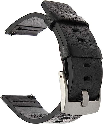 VekkEr Nylon-Uhrenarmband, Sportuhrenarmbänder, Uhrenarmband, 18 mm–24 mm, Lederarmband, Uhrenzubehör, Silber, Schwarz, 20 mm von VekkEr