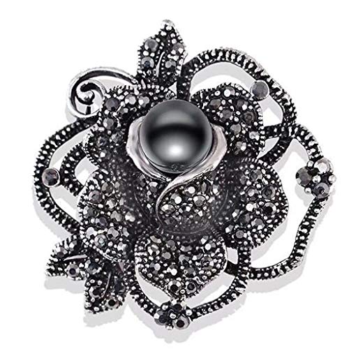 Vektenxi Große Vintage Strass Schwarz Bowknot Blume Brosche Frauen Kleidung Ornament 3 Langlebig und Nützlich von Vektenxi
