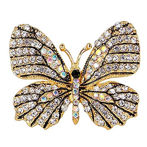 Vektenxi Kristall Strass Schmetterling Brosche Frauen Brosche Bankett Hochzeit Corsage Steyle-1 Langlebig und Praktisch von Vektenxi