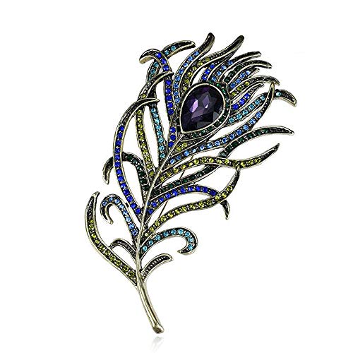 Vektenxi Premium Qualität Kristall Pfau Federn Brosche Boho Emaille Pins Kleidung Zubehör Vektenxi Premium Qualität Kristall Pfau Federn Brosche Boho Emaille Pins Kleidung Zubehör von Vektenxi