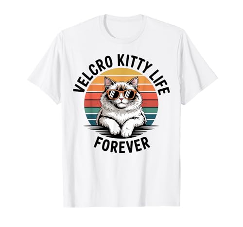 Klettverschluss-Katzenleben-Katze, Herren, Damen, Kinder, Geschenk T-Shirt von Velcro Kitty Life Forever