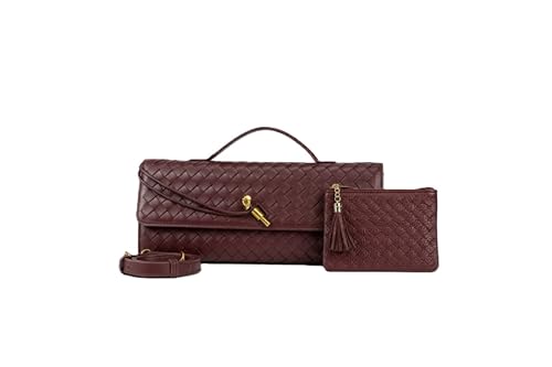 Vella Bloom 2-teiliges Geldbörsen-Set, Burgunder, Luxuriöses Umhängetaschen-Set von Vella Bloom