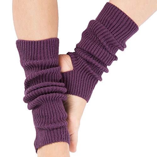 Vellette Damen Bein Stulpen warme Beinstulpen Strick-Stulpe Beinwarmer Stulpen Legwarmer Grobstrickstulpen Winter Lange WarmeSocken 1 Paar von Vellette