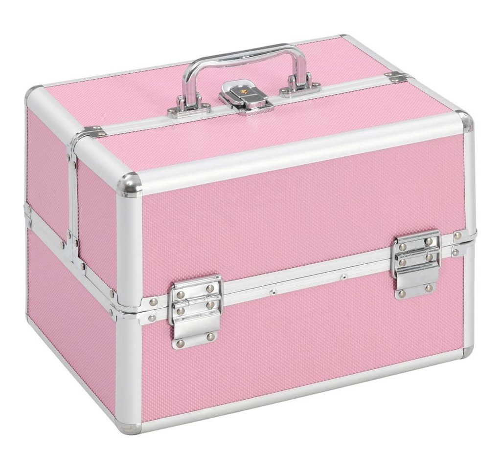 Vellora Kosmetikkoffer Kosmetikkoffer 22x30x21 cm Rosa Aluminium, Abschließbar (inkl. Schlüssel) von Vellora