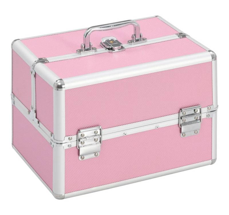 Vellora Kosmetikkoffer Kosmetikkoffer 22x30x21 cm Rosa Aluminium, Abschließbar (inkl. Schlüssel) von Vellora