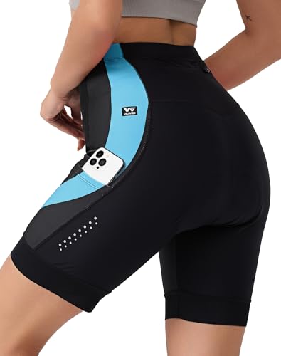 VeloVibe Radhose Damen mit 4D Sitzpolster Fahrradhose Damen Radlerhose Damen Gepolstert Atmungsaktiv Stoßfeste Radhose Damen Kurz mit Taschen Radlershorts Damen von VeloVibe