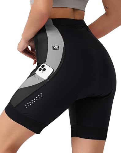 VeloVibe Radhose Damen Mit 4D Sitzpolster, Fahrradhose Gepolstert Atmungsaktiv Stoßfest Kurz Mit Taschen, Radlershorts von VeloVibe