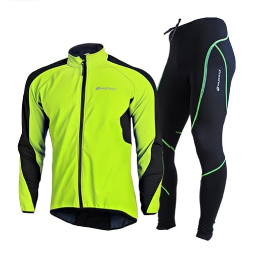 VeloZenith Fahrrad Trikot Set Herren Langarm Fahrradbekleidung Winter Radtrikot (Radjacke Langarm und Fahrradhose mit 3D Sitzpolster) (Schwarz-Grau, M) von VeloZenith