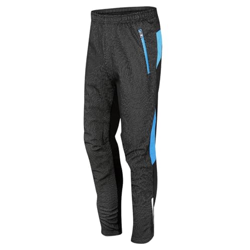 Herren Fahrradhose Thermo Fleece Radhose Wasserdicht Winddicht Softshellhose Warm Wanderhose Lang Outdoor Radfahren MTB für Winter (DE/NL/SE/PL, Alphanumerisch, 3XL, Regular, Regular, Blau) von VeloZenith