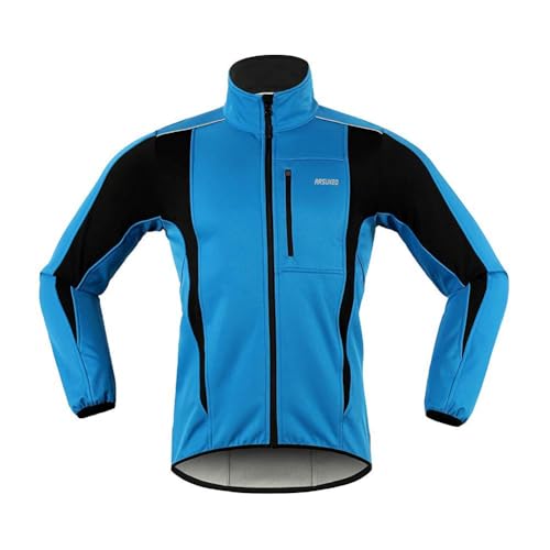 VeloZenith Fahrradjacke Herren Winter Wasserdicht Thermo Atmungsaktiv Reflektierend MTB Radjacke Herren Winter für Outdoor,Radfahren,Trekking,Klettern(Blau, M) von VeloZenith
