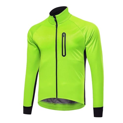 VeloZenith Fahrradjacke Herren Winter Wasserdicht Thermo Atmungsaktiv Reflektierend MTB Radjacke Herren Winter für Outdoor,Radfahren,Trekking,Klettern(Grün, L) von VeloZenith