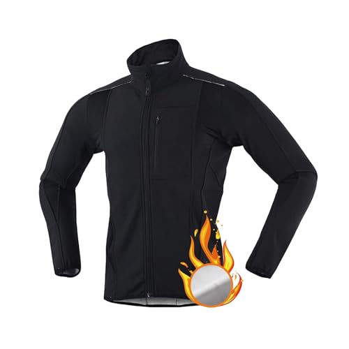 VeloZenith Fahrradjacke Herren Winter Wasserdicht Thermo Atmungsaktiv Reflektierend MTB Radjacke Herren Winter für Outdoor,Radfahren,Trekking,Klettern(Schwarz, M) von VeloZenith