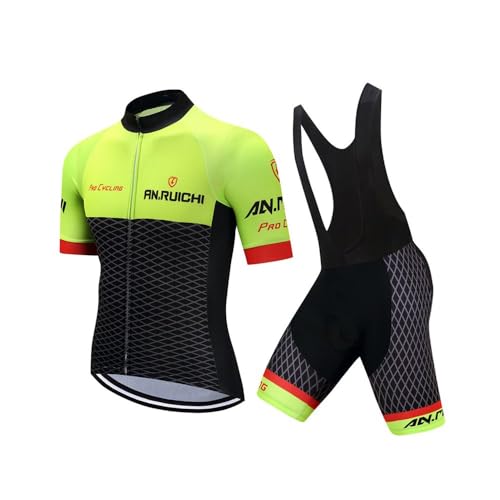 VeloZenith Herren Fahrradbekleidung Set Schnell Trocknend Radtrikot (Radjacke und Radhose mit Sitzpolster) von VeloZenith