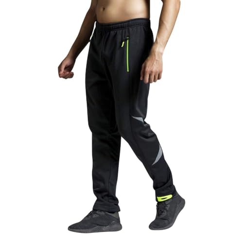 VeloZenith Fahrradhose Herren Lange Thermo Radhose mit Fleecefutter für Outdoor-Sports,Wasserdicht Winddicht Atmungsaktiv Lange Winter MTB (DE/NL/SE/PL, Alphanumerisch, XL, Regular, Regular, Schwarz) von VeloZenith
