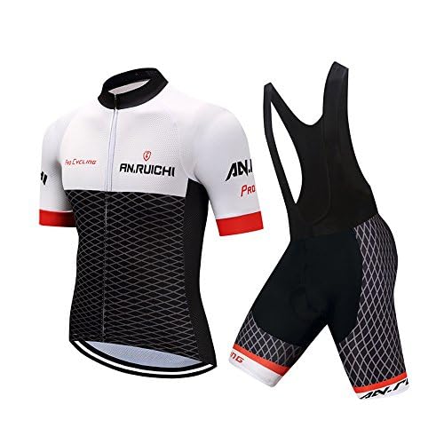 VeloZenith Herren Radtrikot Set Fahrradbekleidung Schnell Trocknend (Radjacke und Radhose mit Sitzpolster) (M (look at size chart), Schwarz/Weiß) von VeloZenith