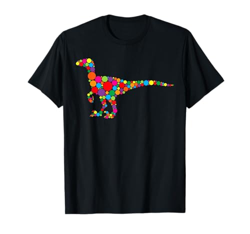 Niedlicher Dino Velociraptor Polka Dot Art Student Dot Day Boys Ki T-Shirt Niedlicher Dino Velociraptor Polka Dot Art Student Dot Day Boys Ki T-Shirt von Velociraptor Lovers Fans Happy Dot Day Boys